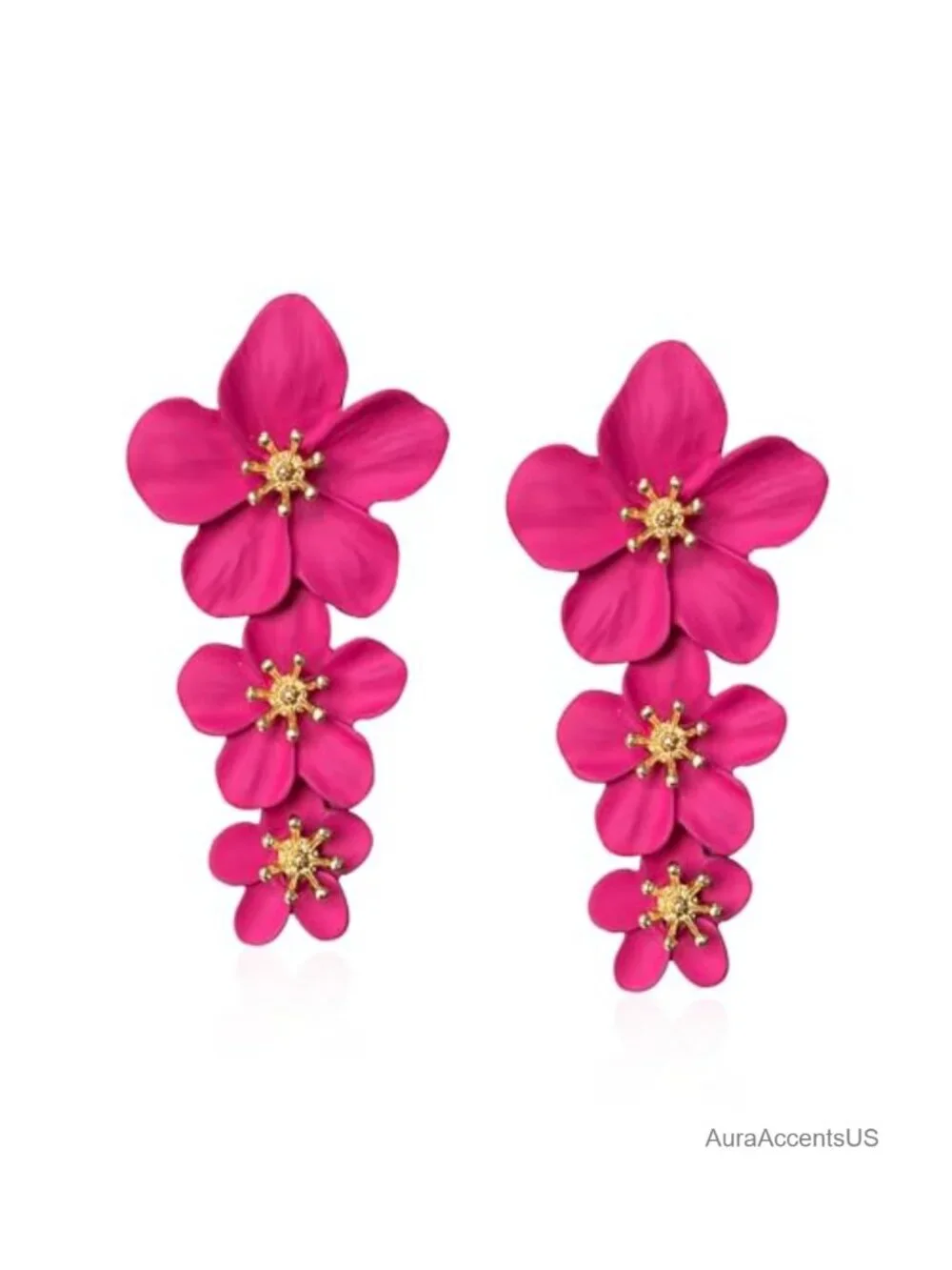 Three Layer Flower Earrings Boho Statement Dangle Earrings Gift
